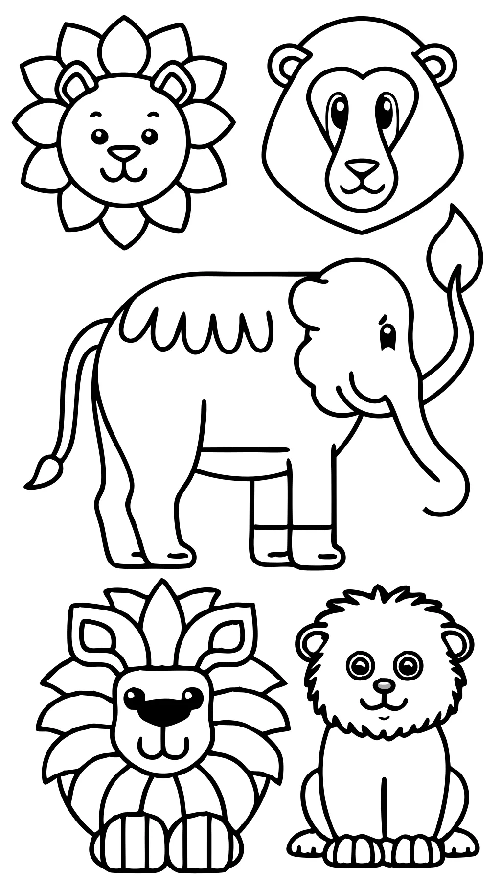 zoo animals color pages